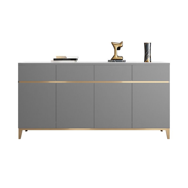 Glam Style Dining Buffet Stone Sideboard Table with Drawers and Cabinets