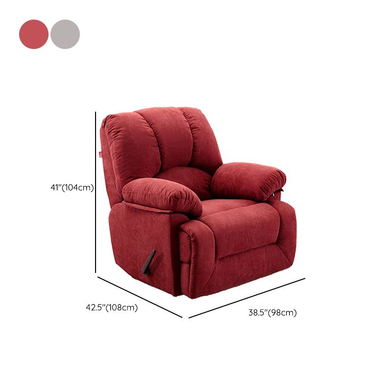 Contemporary Standard Recliner Fabric Solid Color Indoor Rocking Arm Reclining