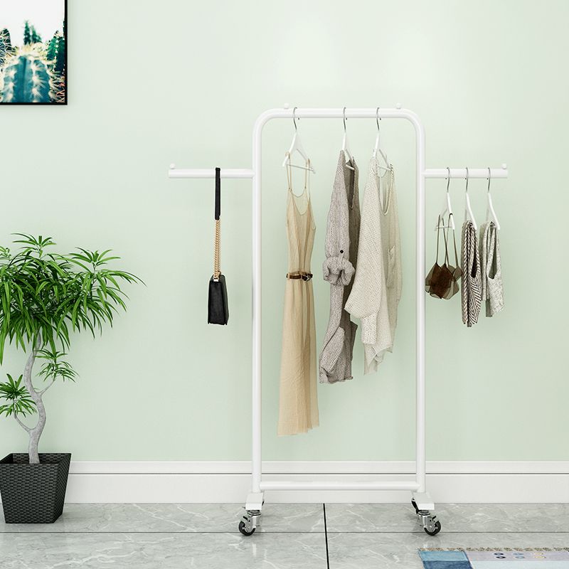 Metal Coat Hanger Modern Style Home Floor Coat Rack with Casters