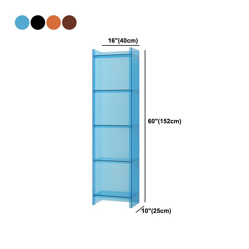 Scandinavian Acrylic Standard Bookshelf Vertical Closed Back Bookshelf for Living Room