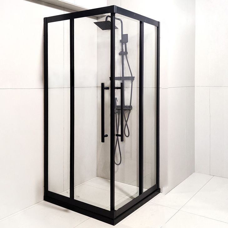 Double Sliding Corner Shower Enclosure Framed Tempered Glass Shower Enclosure