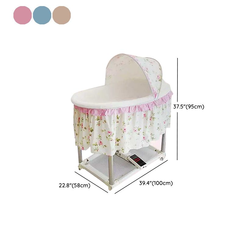 Contrast Color Contemporary Nursery Bed Plastic Baby Crib with Casters