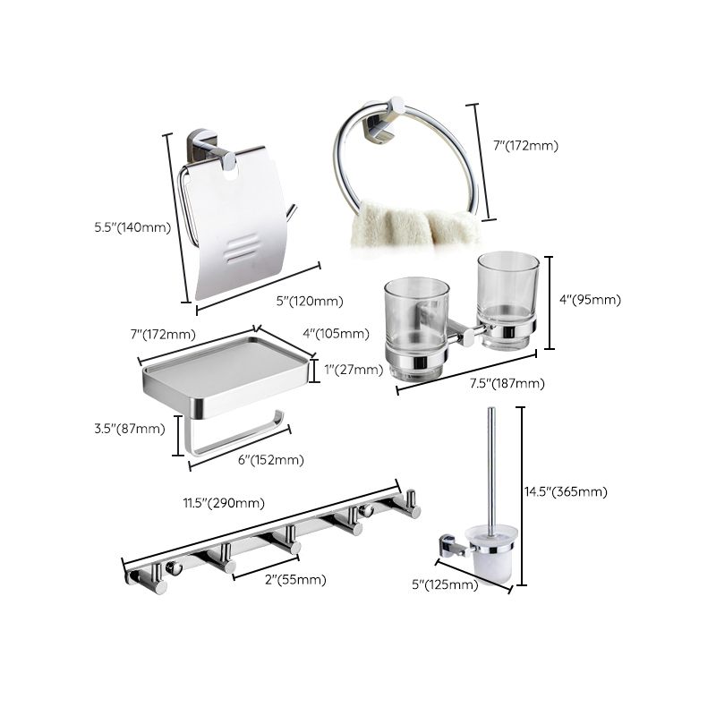Modern Bathroom Accessory Kit Paper Holder Towel Bar Stainless Steel Bathroom Set