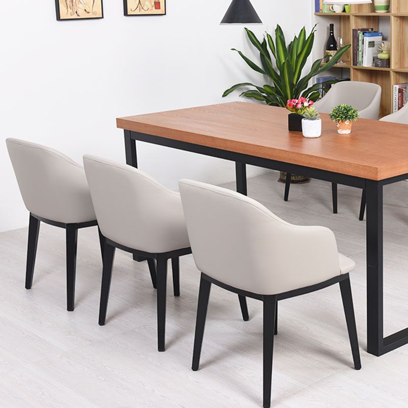 Arm Dining Chairs Modern Faux Leather Side Chairs for Kitchen