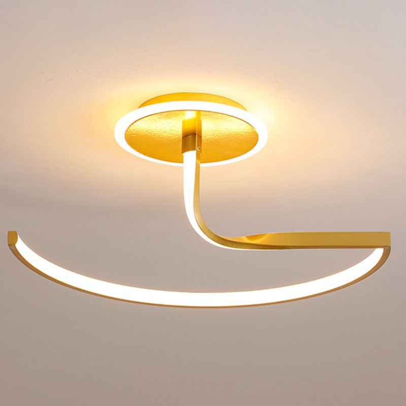 Linear Semi Flush Mount Light Modern Minimalist Metal LED Ceiling Flush Mount for Hallway