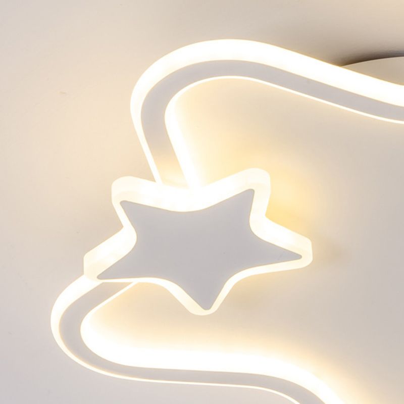 LED White Ceiling Light Modern Star Flush Mount Lighting for Home