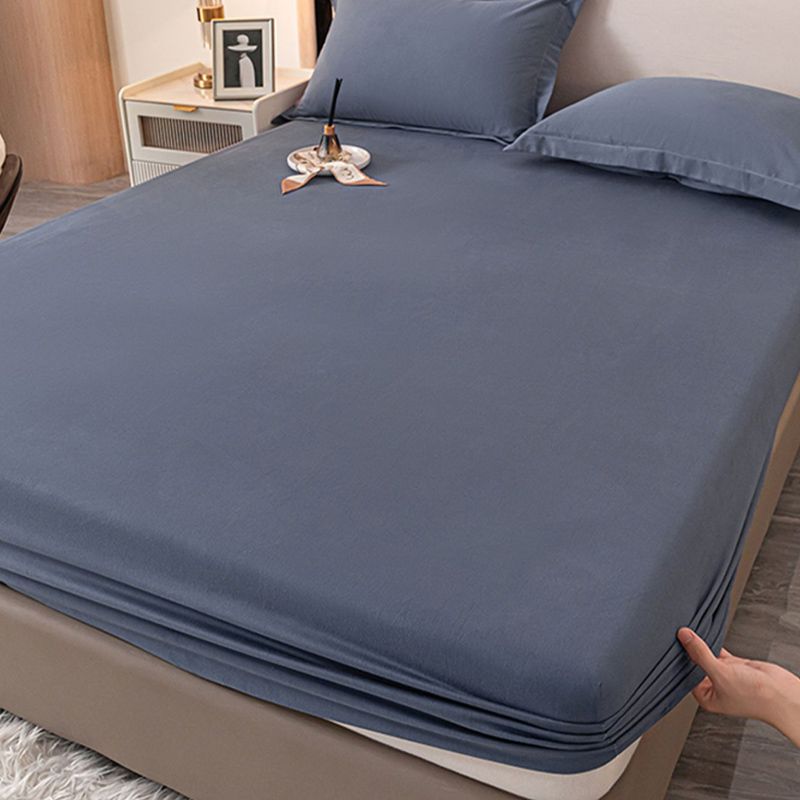 Modern Bed Sheet Solid Color Fitted Non-pilling Bed Sheet Set