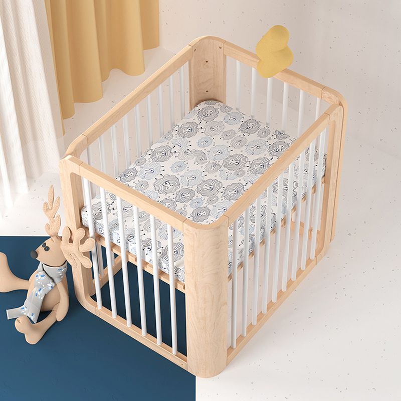 4-in-1 Folding Crib Nordic Mini Baby Crib With Mattress & Casters