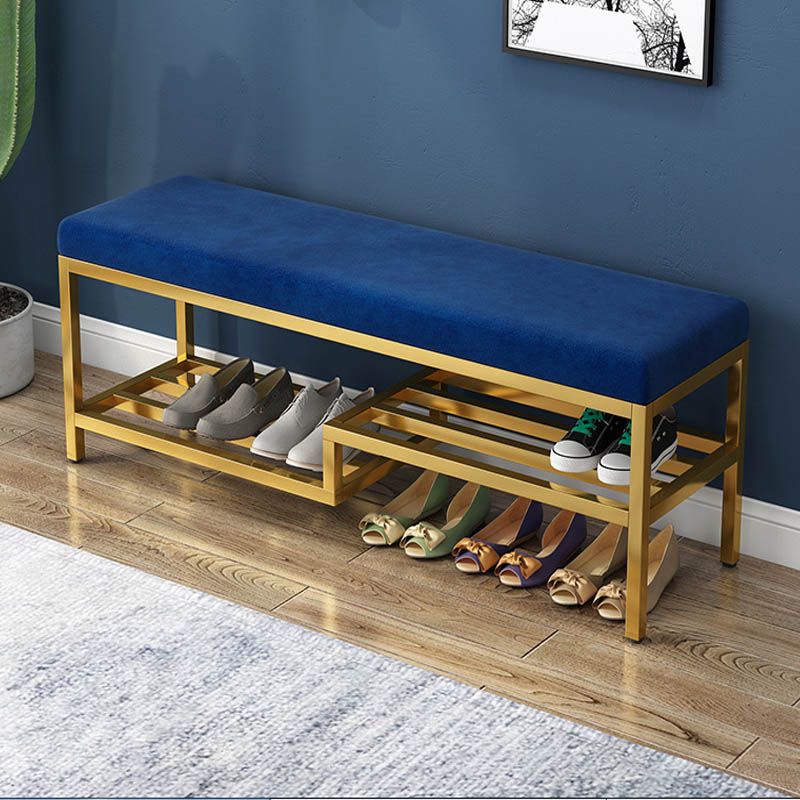 Glam 14" W Seating Bench Cushioned Rectangle Shoe Storage Entryway and Bedroom Bench