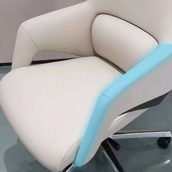 Swivel Upholstered Office Chair Faux Leather Lumbar Support Desk Chair