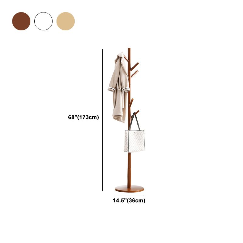 Hall Tree Modern Hooks Free Standing Solid Wood in Bedroom Coat Hanger