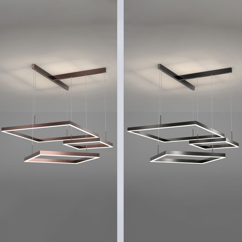 Moderne stijl LED kroonluchter lichtarmatuur aluminium multi -lagen suspensielicht