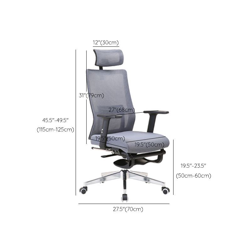 Modern Desk Chair Mesh Computer Chair Conference Chair in Gray