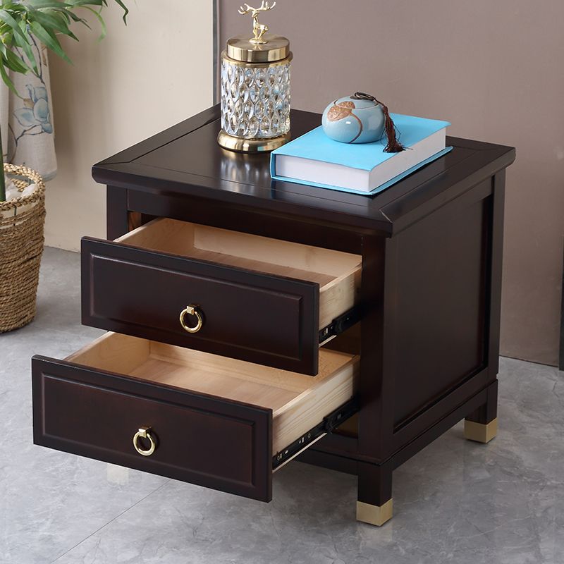 Traditional Accent Table Nightstand Antique Finish Drawer Storage Bed Nightstand