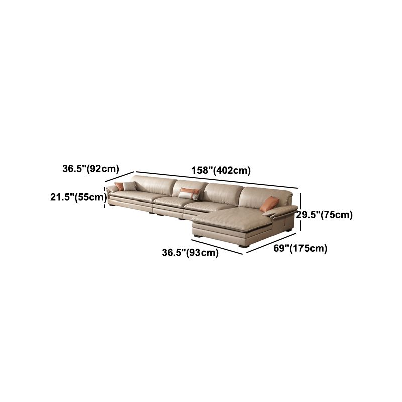 Faux Leather 29.5" H Sofa Modern Pillow Top Arm Sofa & Chaise