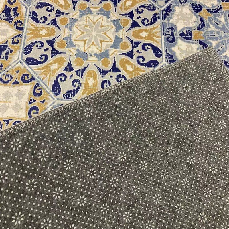 Rug de fantaisie Maroc Americana Imprimer la zone polyester tapis lavable de soins faciles pour le salon