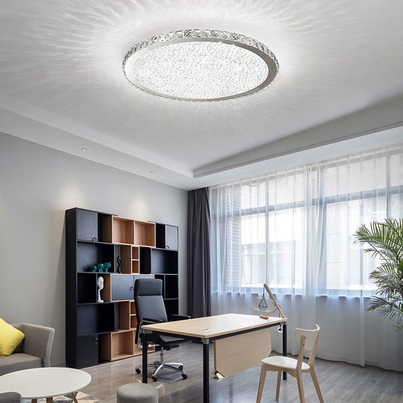 1 Light Circle Ceiling Lamp Modern Style Crystal Ceiling Lighting for Living Room