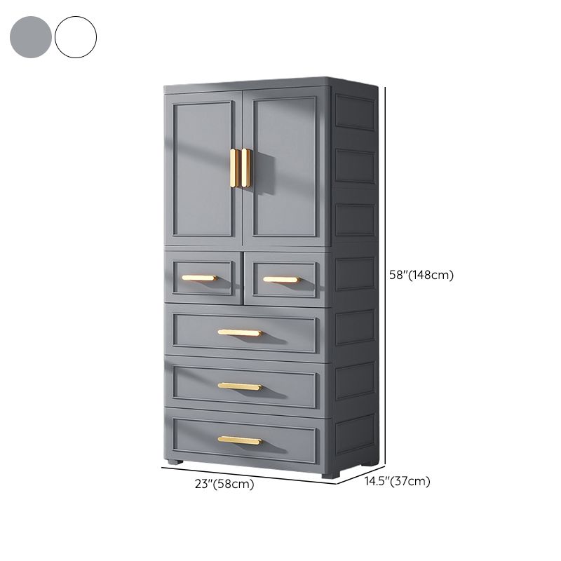 Modern Style Plastic Kids Closet Bedroom Armoire Cabinet with Door