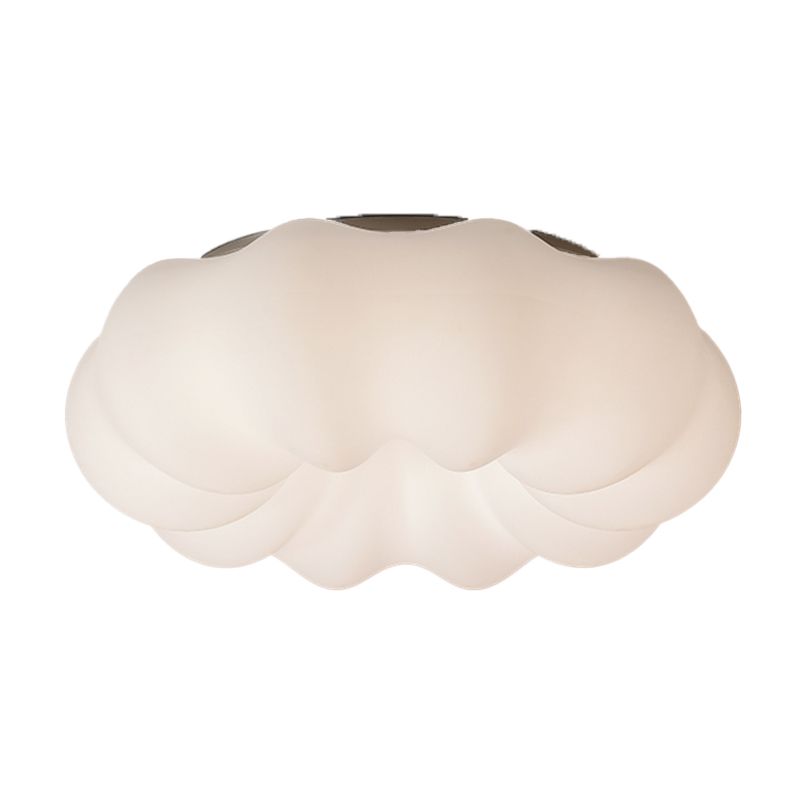 LED Modern Metal Flush Mount Cloud Shape Ceiling Light with Plastic Shade for Bedroom