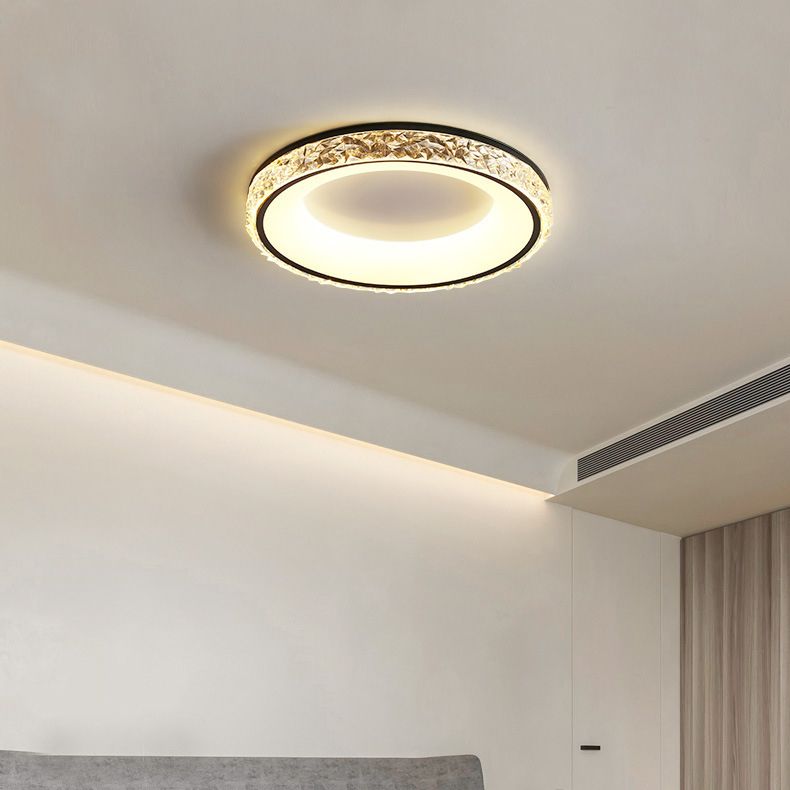 Single White/Black Flush Mount Lighting Circle LED Ceiling Light