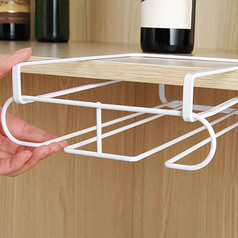 Contemporary Metal Glass & Stemware Holder Hanging Wine Glass Rack for Kitchen