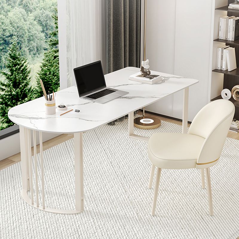 Peninsula Stone Top Office Desk Modern Style Writing Desk for Office