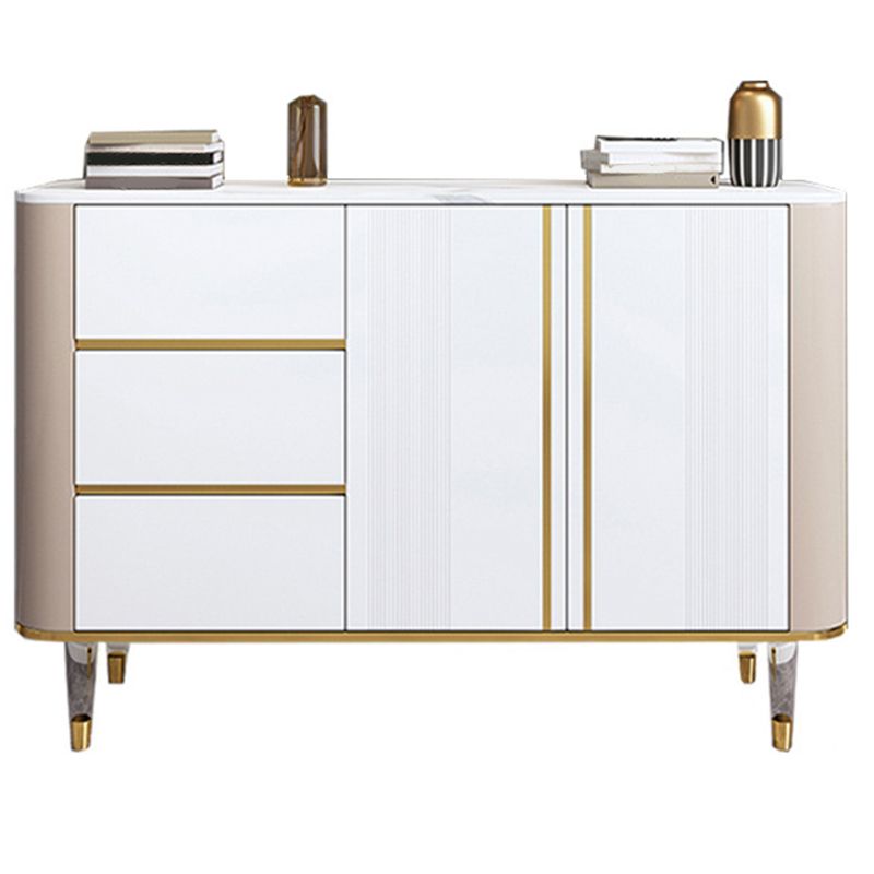 Glam Sideboard Buffet 3 Drawers and 2 Doors Adjustable Shelving Buffet Sideboard