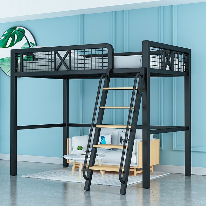 No Theme Kids Bed Gender Neutral Metal Loft Bed with Guardrail