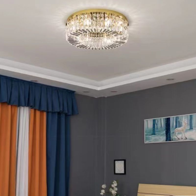 Geometric Flush Mount Ceiling Light Modern Crystal Flush Light for Living Room