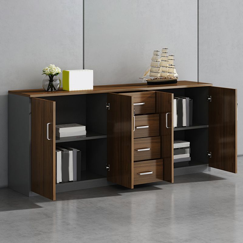 Traditional Wood File Cabinet Solid Color Wood File Cabinet with Drawers