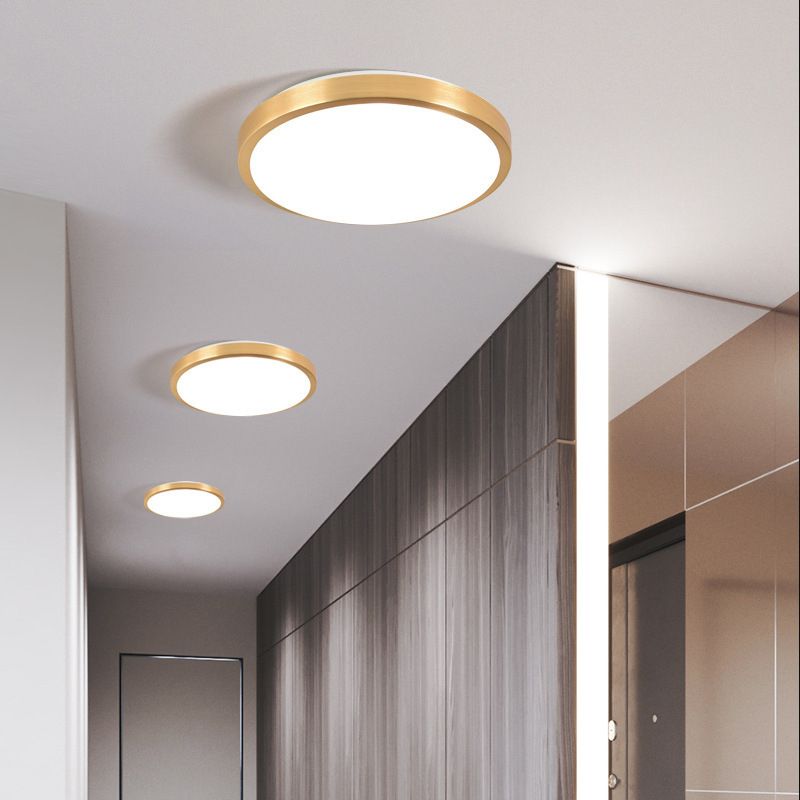 Modern Simple LED Ceiling Lamp Aluminium Circular Flush Mount for Corridor