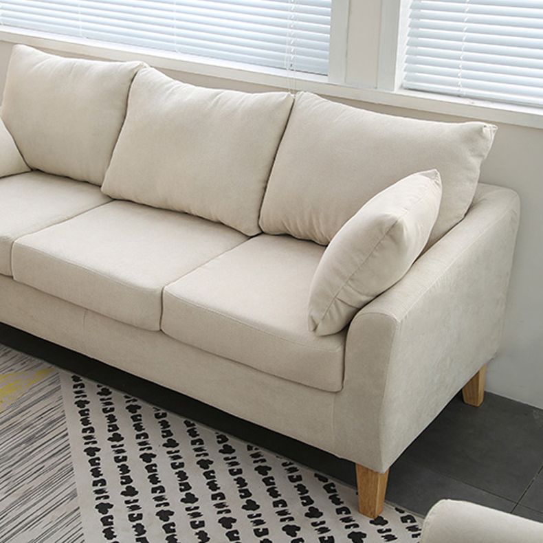 Scandinavian Pillow Top Arm Sofa with Sewn Pillow Back for Apartment