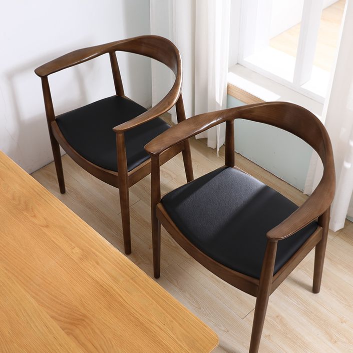 Nordic Style Arm Chair Wood Open Back Dining Side Chair for Restaurant