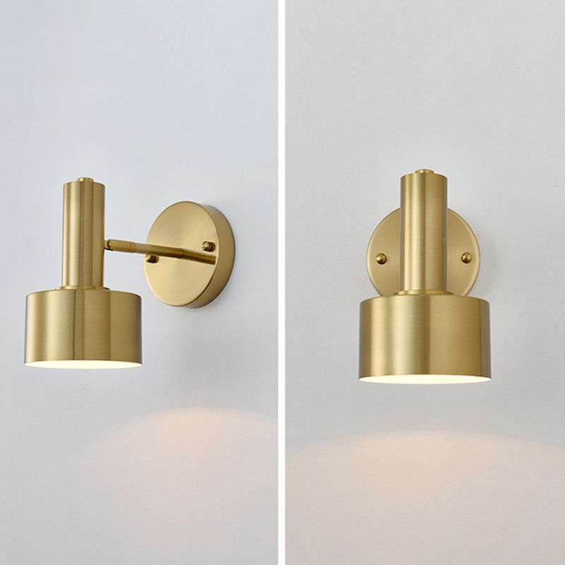 Modern Wall Sconce Cylinder Shape Vanity Lamp with Metal Shade for Bathroom