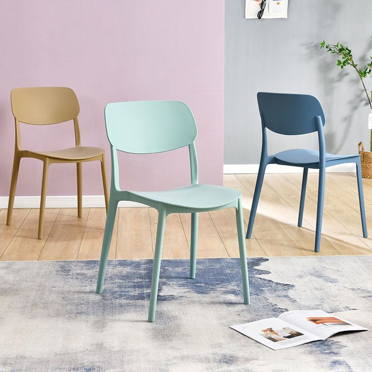 Scandinavian Plastic Side Chair Dining Kitchen Room Open Back Chair