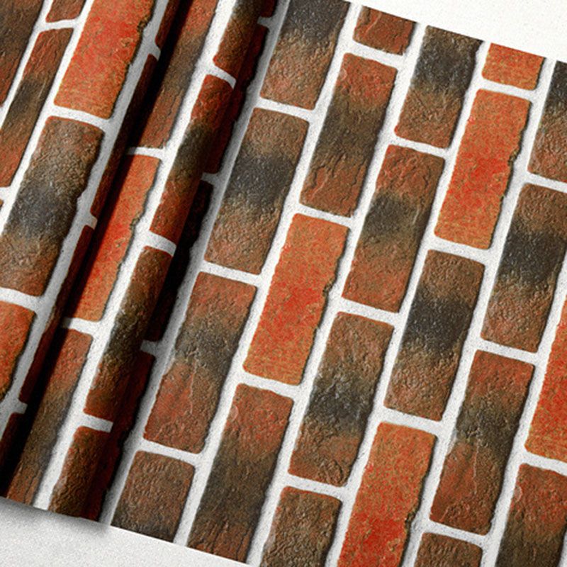 Brick Effect Wall Decor in Natural Color, Industrial Non-Pasted Wallpaper Roll for Coffee Shop