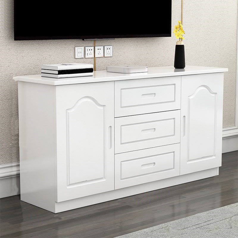 Wooden Enclosed Storage TV Stand Modern TV Cabinet with Storage