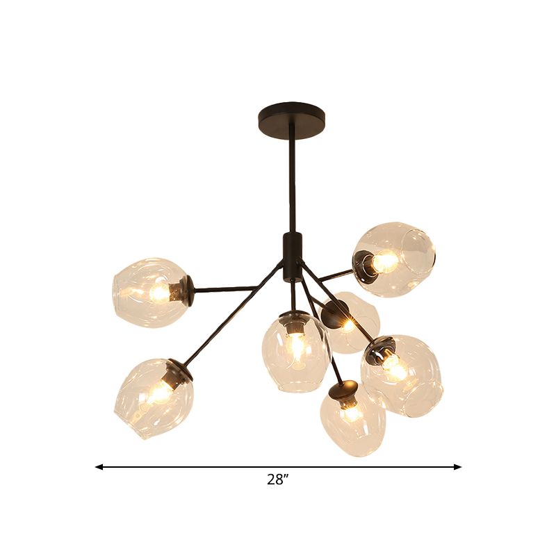 Clear Glass Branching Chandelier 7/9/13 Heads Modern Simple Ceiling Pendant Light in Gold Finish