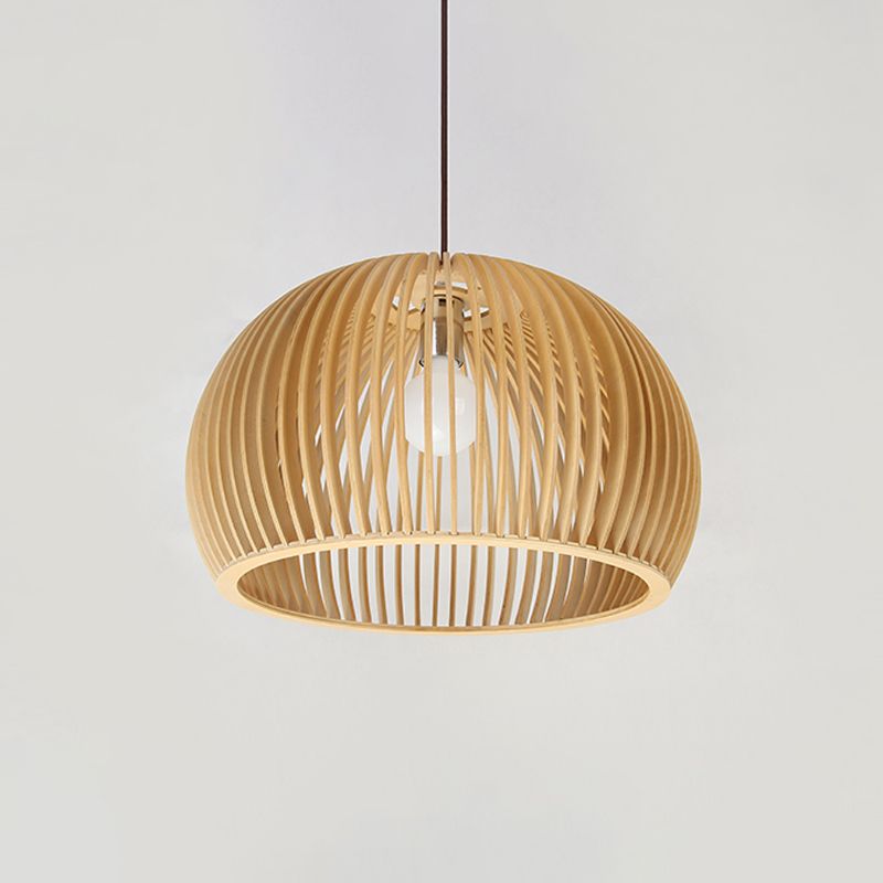 Lampada a pendente a pendente a emisfero/cipolla asiatico Bamboo 1 Beige leggero/grande lampada sospesa per sala da pranzo