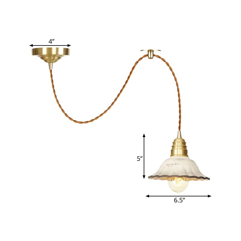 Cerámica Iluminación colgante de cerámica Lámpara colgante de techo de sala de estar de luz en oro