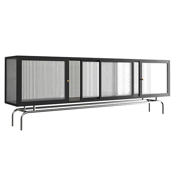 Metal Enclosed Storage TV Stand Industrial TV Cabinet with Splayed Legs