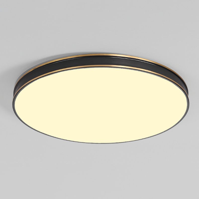 1-Light Round Flush Light Modern Metal Flush Mount Ceiling Light