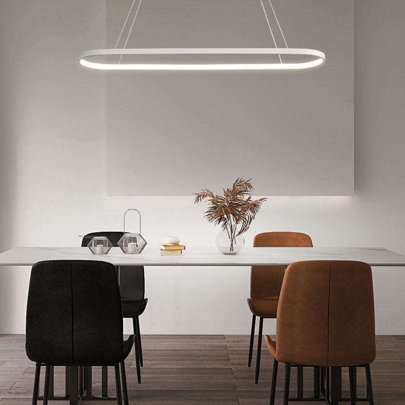 Modern Simple Hanging Lamp Ring Shape LED Pendant Light Fixture for Dining Room