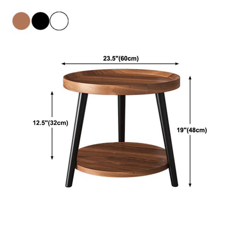 19'' Tall Modern Night Table Plates Round Open Storage Bed Nightstand with Legs