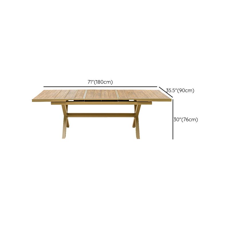 Outdoor Aluminum Frame Patio Table Modern Rectangle Scratch Resistant Patio Table