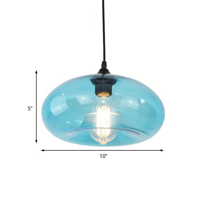 Donut Blue Glass Pendant Lighting Modernism 1 Head Living Room Hanging Lamp