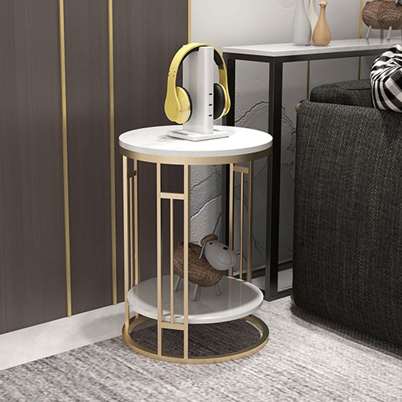 Open Storage Bed Nightstand Glam Bedside Cabinet for Bedroom