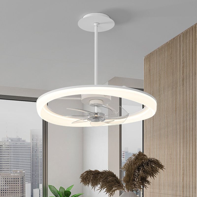 Matte White Ceiling Chandelier LED Contemporary Ceiling Fan Light Fixture