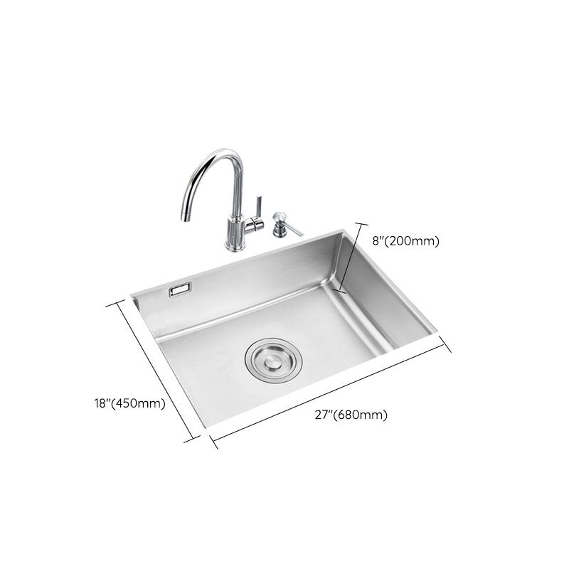 Modern Workstation Sink Stainless Faucet and Steel Basket Strainer Kitchen Sink