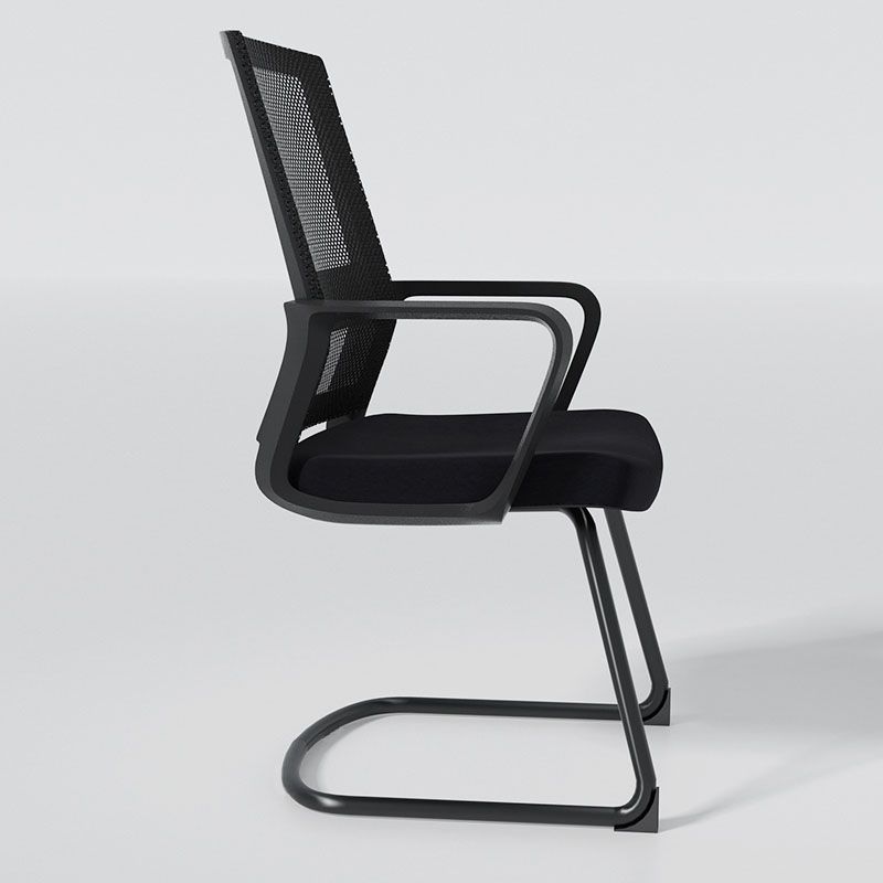 Black Mid-Back Office Chair Mesh-back Arms Included Task Chair